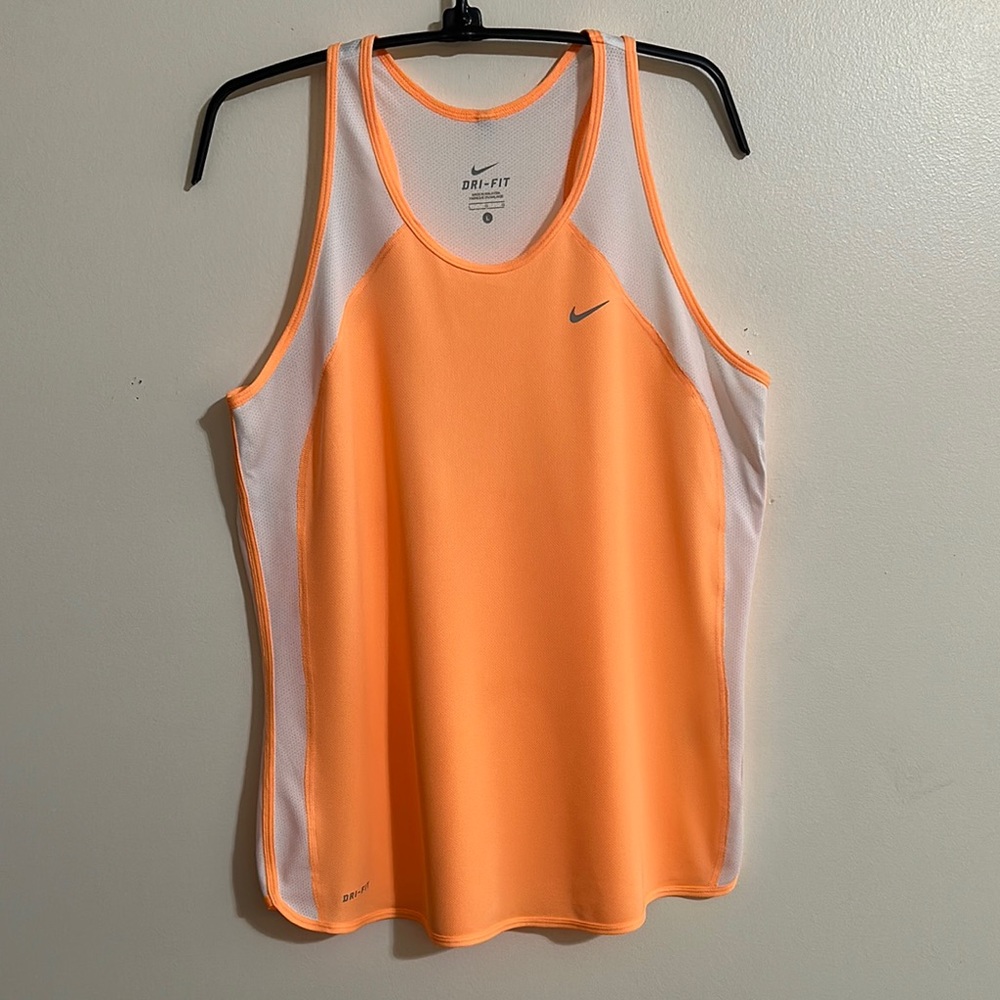 Nike Orange Racerback Tank Top Moisture-Wicking